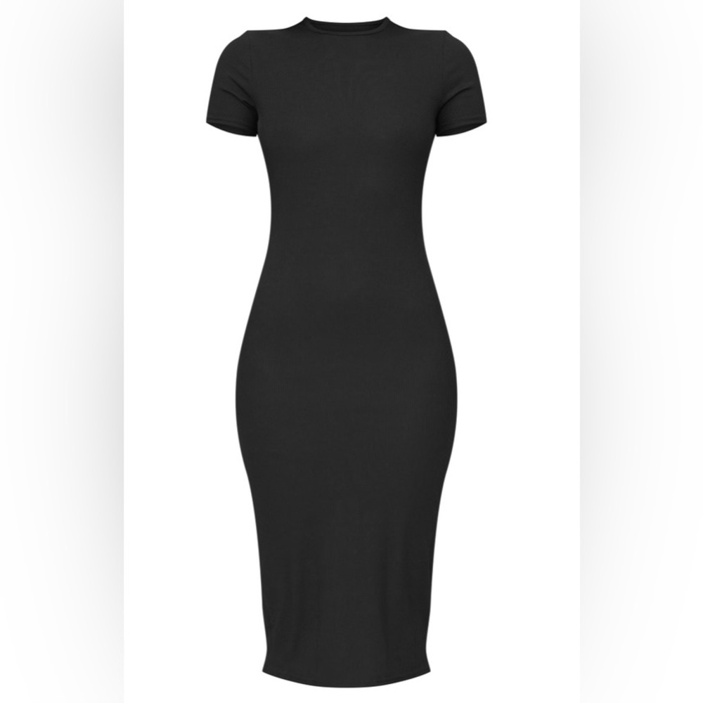 PLT Black Ribbed Dress - Picture 3 of 3